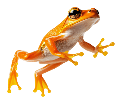 Vibrant orange frog leaping in the wild png