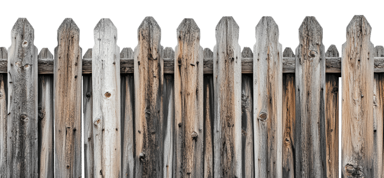Textured wooden fence in varied colors png
