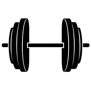 Barbell black silhouette vector