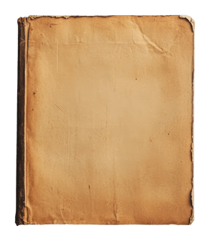 Old, worn book with blank pages on display png