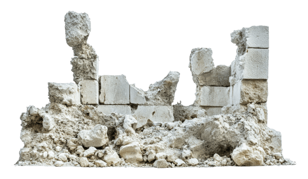 Weathered, ruined brick structure png