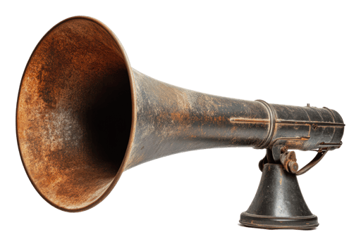 Vintage megaphone with classic design png