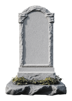 Simple stone gravestone with decorative base png