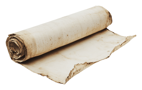 Ancient scroll unrolling to reveal hidden text png
