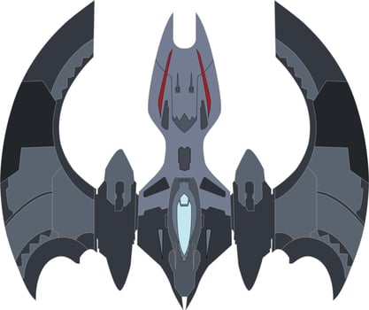 Bat wing jet vector