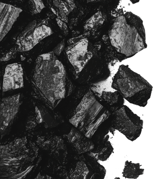 Black mineral fragments scattered on a surface png