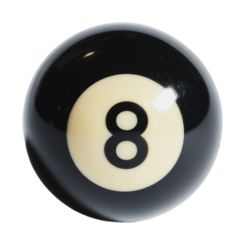 Eight ball rests on pool table in a game setting png