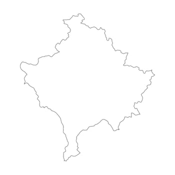 Kosovo blank outline map vector