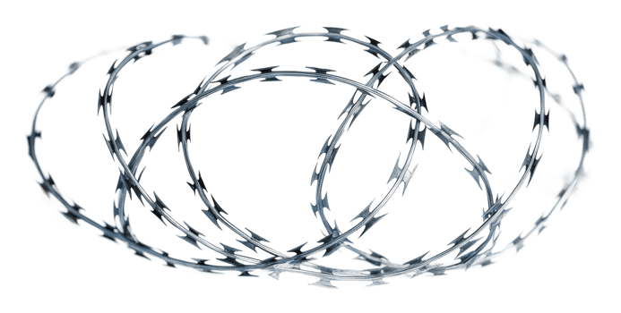 Barbed wire coils for security and protection png