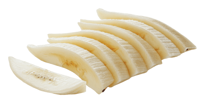 Sliced ripe banana on white background png