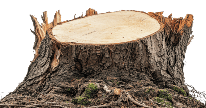 Tree stump in a natural setting after removal png