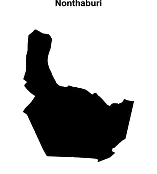 Nonthaburi province blank outline map vector