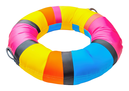 Colorful swimming ring for summer water fun png