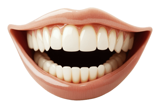Bright smile with perfect teeth displayed openly png
