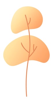 Simple and elegant illustration of an orange plant growing upwards, featuring gradient colors and a minimalist design, ideal for nature themed projects vector