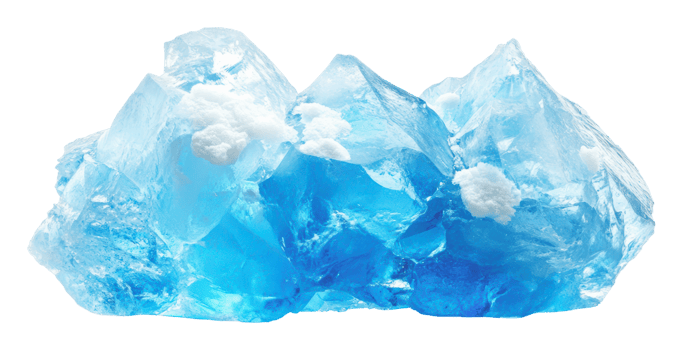 Blue crystal with white accents shown png