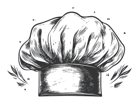 Chef hat design featuring a rustic style png