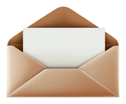 Envelope holding a blank card ready for writing png