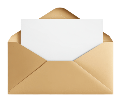 Blank card in envelope for messages png