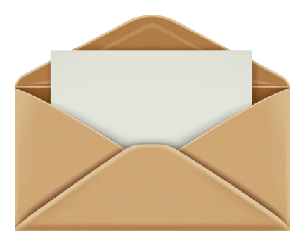 Stylish envelope with blank letter inside png