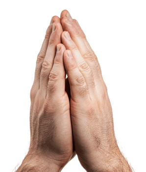 Hands clasped together in a gesture of prayer png