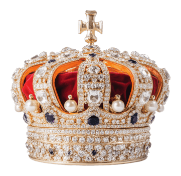 Ornate crown adorned with jewels and pearls png