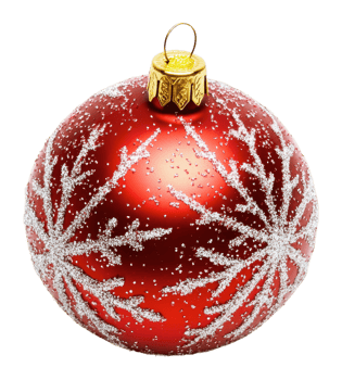 Red snowflake Christmas ornament png