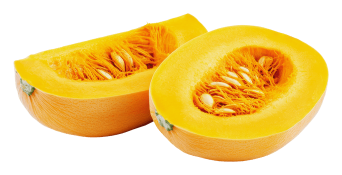 Sliced butternut squash on a white background png