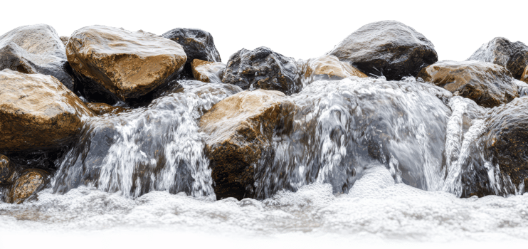 Daytime stream over smooth rocks png