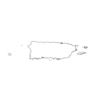 Puerto Rico blank outline map vector