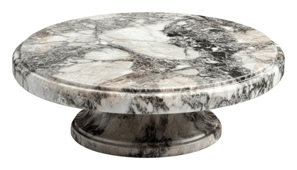 Elegant round marble cake stand for celebrations png