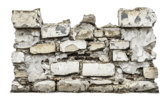 Weathered stone wall shows unique textures png
