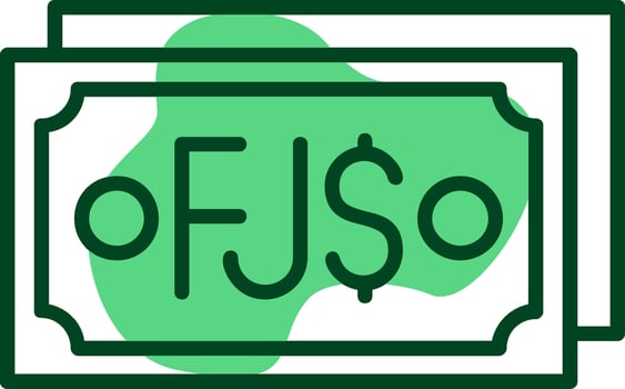 Fijian Dollar Note Outline Style Icon Design vector