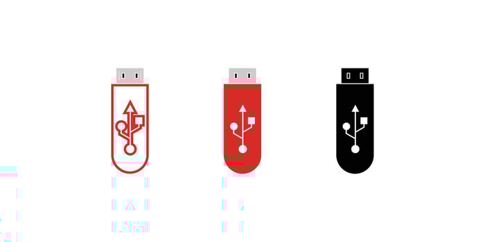 Simple flashdisk logo design premium vector