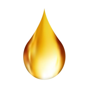 Drop of olive oil or oily cosmetic liquid dripping, illustration vector