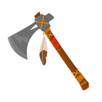 Traditional American Indian Tomahawk Axes. Weapon War Tribal Traditional Black Silhouette Illustration vector