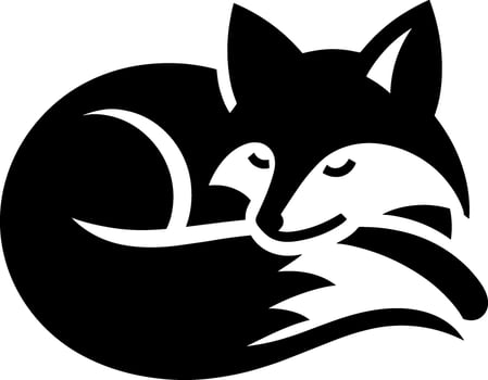 Sleeping Fox Silhouette vector