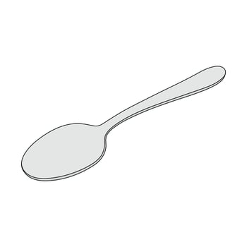 kids drawing spoon cartoon isolated vector