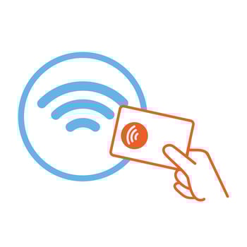 Contactless NFC wireless pay. Credit card nfc payment concept. vector