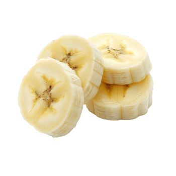 3 small slices of Banana isolate on transparency background png