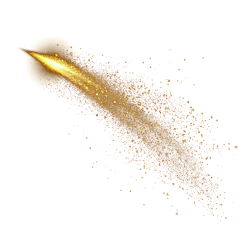 Gold comet star on transparency background png