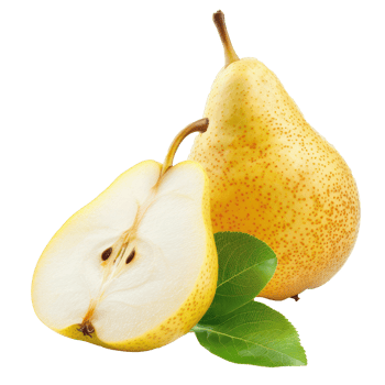 pear with a slice pear isolate on transparency background png