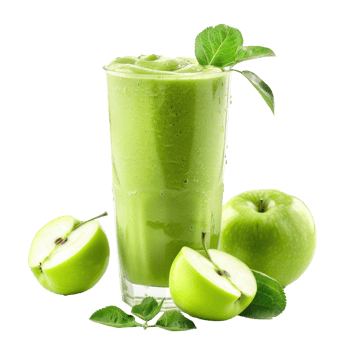 Green Apple Smoothie drink front view isolate on transparency background png