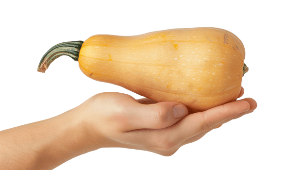 Hand holding Butternut Squash isolate on transparency background png