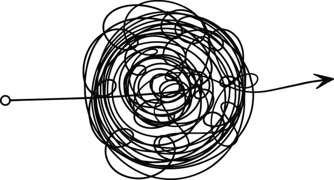 Messy tangled scribble lines vector