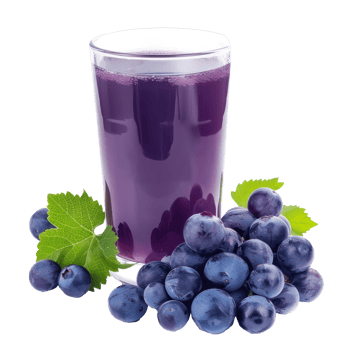 Blue grapes juice front view isolate on transparency background png