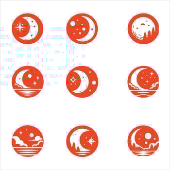 Celestial Shine moon collection logo vector