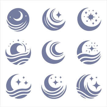 Lunar Glow moon collection logo vector