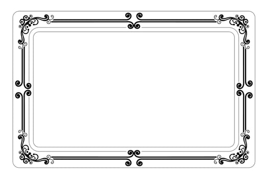 a blank frame with black and white design vector