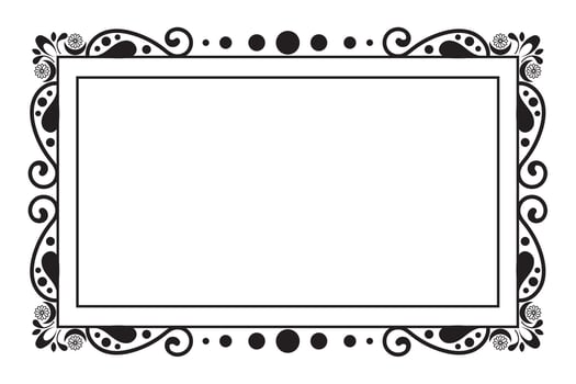 a black and white frame with a decorative border vector
